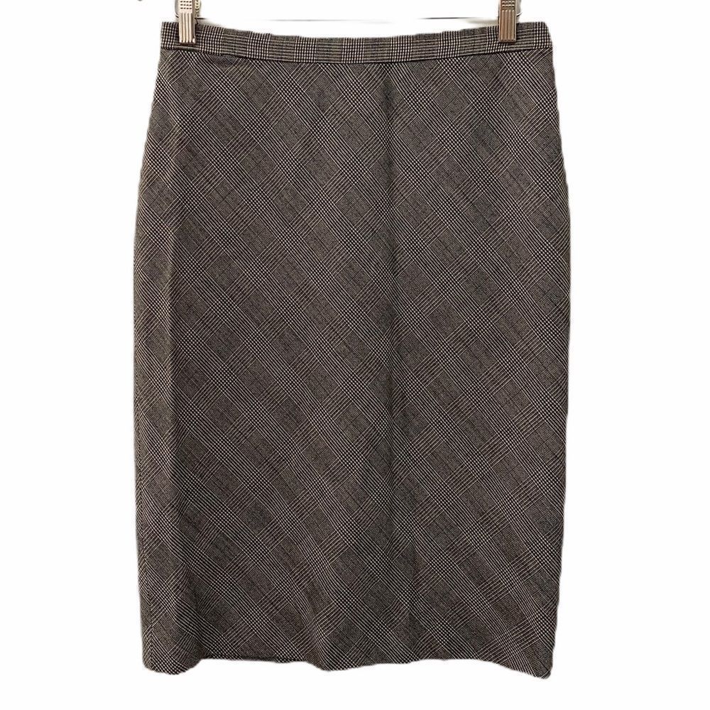 KORS by Michael Kors Pencil Plaid Houndstooth Print Women Skirt 6 Dark Academia